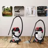 A collage of images showing different uses of a wet and dry vacuum cleaner, with two vacuum cleaners prominently displayed in the foreground. Náhľad obrázku produktu