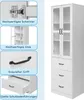 okwish Vitrine Highboard Standvitrine mit 3 Schubladen und Produktbild-Vorschau 3