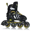 A single black and yellow inline skate is shown against a white background. Voir les images du produit