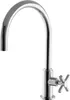 A close-up studio shot of a chrome faucet on a white background. Produktbild-Vorschau