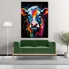 Kuh Pop Art Style Leinwandbild Wandbild Kunstdruck XL Produktbild-Vorschau 3