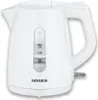 A white electric kettle is shown against a white background. Produktbild-Vorschau
