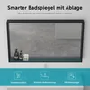 A modern bathroom mirror with an integrated shelf. Voir les images du produit