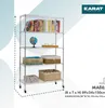 Síťový regál s kolečky Maya 5 polic 89x34x150 cm Chromovaný Náhled obrázku produktu 2
