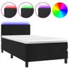 vidaXL Letto a molle con materasso e LED nero 90x200 cm in Anteprima dell’immagine prodotto 1