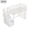 A diagram of a white bunk bed with dimensions labeled. Produktbild-Vorschau