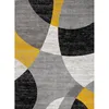 Teppich kurzflor Geometrisches Kreis-Muster Meliert Gelb Produktbild-Vorschau 1