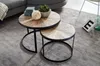 WOHNLING Couchtisch 2er Set Mango Massivholz Satztisch Rund Produktbild-Vorschau 5