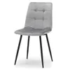 A single light gray upholstered dining chair with black legs, shown from the front. Podgląd zdjęcia produktu
