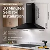 LEVIVO Dunstabzugshaube 90 cm Umluft & Abluft mit 410 m³/h Produktbild-Vorschau 7