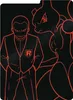 A stylized illustration of a man in a suit with a Team Rocket logo and a silhouette of Mewtwo behind him. Produktbild-Vorschau
