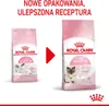 Two bags of Royal Canin Mother & Babycat cat food are shown, with an arrow indicating a change from the old packaging to the new. Produktbild-Vorschau