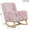UnboxG Fauteuil à bascule Rose en peluche avec coussin, Voir les images du produit 5