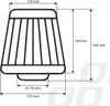AMiO 01713 AF-Carbon Kegelform Sportluftfilter Rot 128mm Produktbild-Vorschau 7