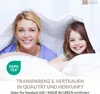 A mother and daughter are under a white blanket, smiling. Produktbild-Vorschau