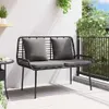 vidaXL Gartenbank Schwarz und Anthrazit Poly-Rattan Produktbild-Vorschau 3