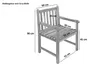A diagram showing the dimensions of a wooden garden chair. Produktbild-Vorschau