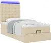 Hochwertig Ottoman-Bett mit Matratze Creme 90x200 cm Stoff Produktbild-Vorschau 3