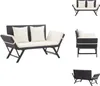 vidaXL Gartenbank mit Auflagen 176 cm Schwarz Poly Rattan - Produktbild-Vorschau 1