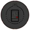 The back of a pink analog wall clock with a quartz movement and a battery compartment. Produktbild-Vorschau