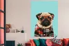 MuchoWow® Poster Hund - Hipster - Brille - Bluse 120x160 cm Produktbild-Vorschau 2