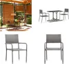 vidaXL 3 tlg. Garten Essgruppe Grau - Garten-Essgruppe - Produktbild-Vorschau 1