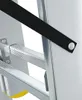 A close-up view of a section of an aluminum ladder, showing the connection of a strap to the ladder's frame. Produktbild-Vorschau