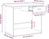 Diagram of a desk with dimensions indicated. Podgląd zdjęcia produktu