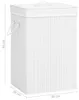 vidaXL Bambus-Wäschekorb mit 2 Fächern Weiß 72 L Produktbild-Vorschau 7