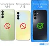 Comparison of Samsung Galaxy phones with compatibility indicators for phone cases. Produktbild-Vorschau