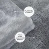 A close-up view of two different fabric textures, labeled as 'Flannel Fabric' and 'Faux Mink Cashmere Fabric'. Produktbild-Vorschau