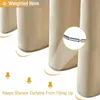 Beige/Cremefarbener Duschvorhang aus Stoff, 180 x 180 cm – Produktbild-Vorschau 5