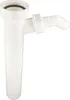 A white plastic sink trap with a hose connection, isolated on a white background. Produktbild-Vorschau