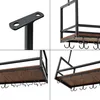 Collage of close-up shots of a wine rack with glass holders, showing mounting hardware and structural details. Náhľad obrázku produktu