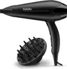 A black Babyliss hair dryer and its diffuser attachment are shown against a white background. Voir les images du produit