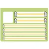 A graphic illustration of a notebook with lines and houses. Podgląd zdjęcia produktu
