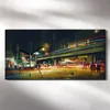 Wandbild Leinwand Bilder mit Uhr 60x30 Nacht Stadtstraße Produktbild-Vorschau 2