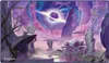 A surreal, alien landscape with strange rock formations and a swirling nebula in the sky. Voir les images du produit