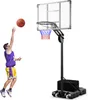 Canestro da basket COSTWAY con supporto, 2 ruote e borsa Anteprima dell’immagine prodotto 1