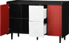 MODFU mobile bar mobile da soggiorno con ante rosse + 2 Anteprima dell’immagine prodotto 8