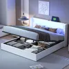 Łóżko tapicerowane 160x200 z listwą oświetleniową LED, Podgląd zdjęcia produktu 2