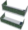 Two identical balcony privacy screens with metal railings and green foliage are shown from a slightly elevated angle against a white background. Produktbild-Vorschau