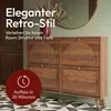 CASABEL Schuhschrank mit 4 Klappen, Retro-Stil, Dunkles Produktbild-Vorschau 5