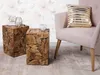BELIANI Stolik kawowy drewno tekowe naturalny kolor 30 x 30 Podgląd zdjęcia produktu 2