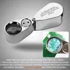 40-fache Juwelierlupe, faltbare Metalllupe mit UV-LED-Licht Produktbild-Vorschau 5