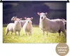 MuchoWow® Wandteppich Wandbehang Schaf - Lamm - Blumen Produktbild-Vorschau 1