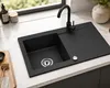 Granitspüle 76x44 cm mit Armatur Schwarz Gesprenkelt – Produktbild-Vorschau 5