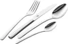 A set of cutlery, including a fork, knife, and two spoons, is arranged diagonally on a white background. Anteprima dell’immagine prodotto