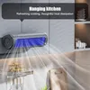 A wall-mounted kitchen fan with blue light, showing air circulation. Anteprima dell’immagine prodotto