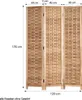Homestyle4u Screen room divider dřevo příroda hnědá 3-dílný Náhled obrázku produktu 4
